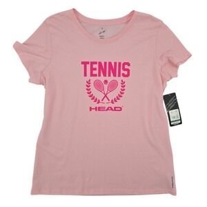 HEAD Tennis Graphic‎ Tee XL Pink Sporty Chic Preppy Athleisure NWT